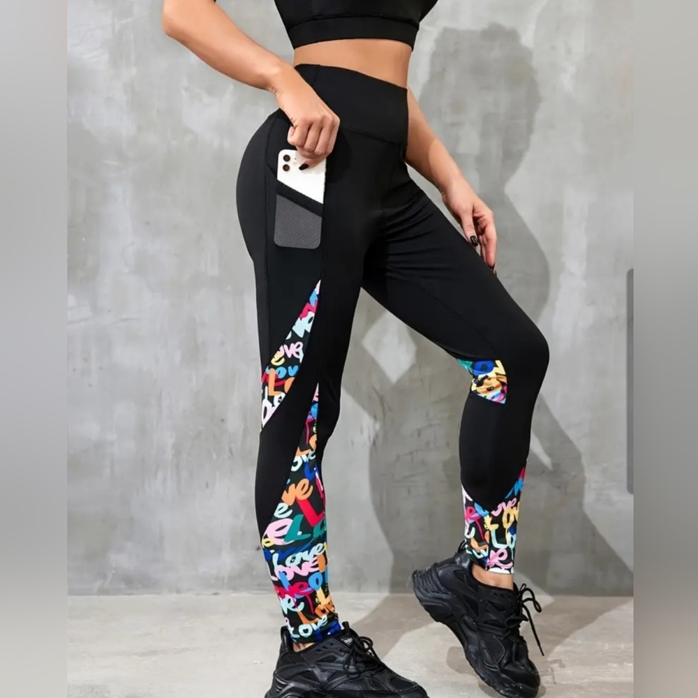 Rainbow love yoga gym pants